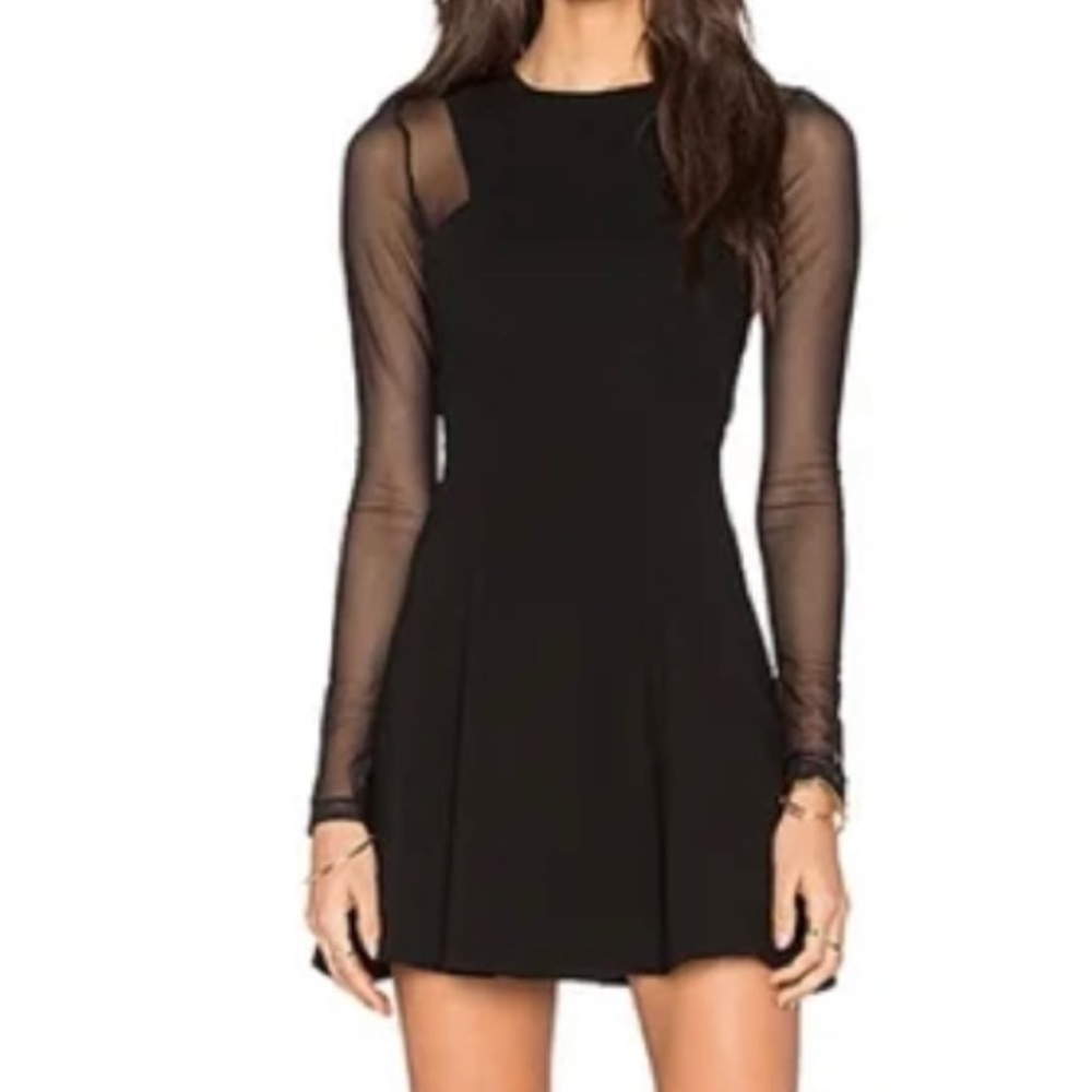 BCBGeneration Long Sleeve Skater Dress in Black
